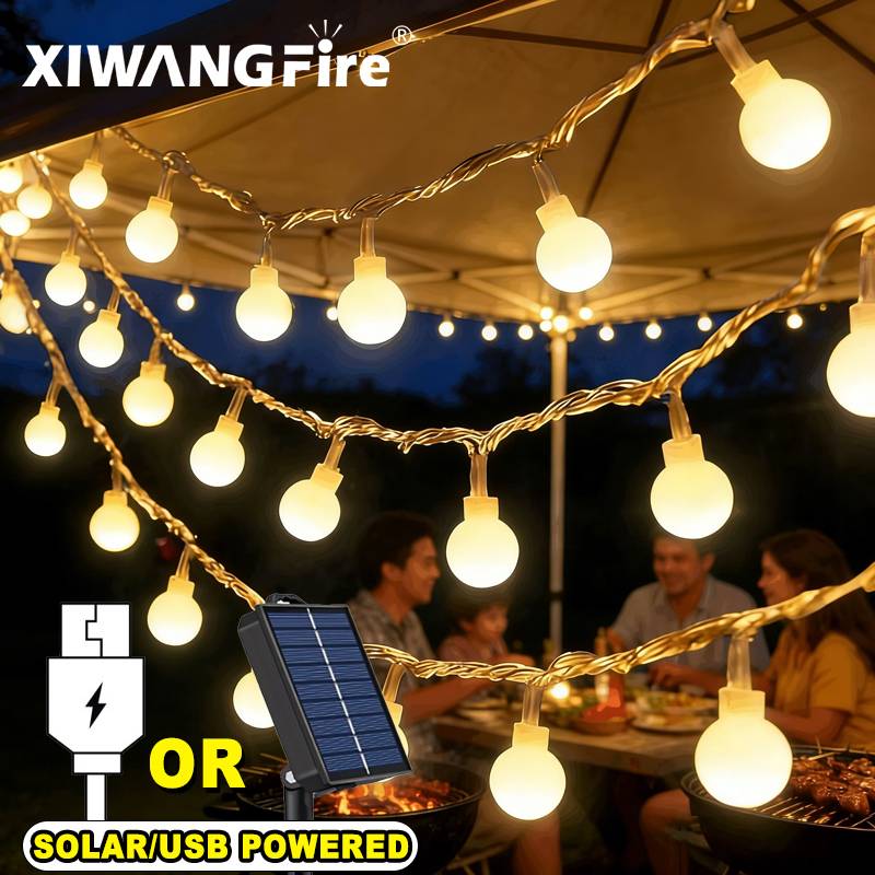 Wedding Led - 3-10M 태양광/USB/배터리 스트링 조명, 요정 글로브