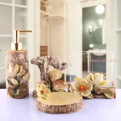 Wedding Bathroom Supply Kit - 욕실 액세서리 5종 세트 유리컵 칫솔