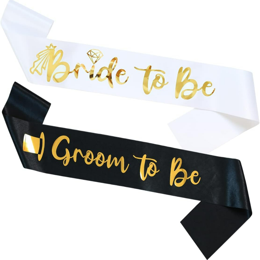 Bridal Sash Ribbon - 2개/1세트 처녀 파티 띠 리본 세트