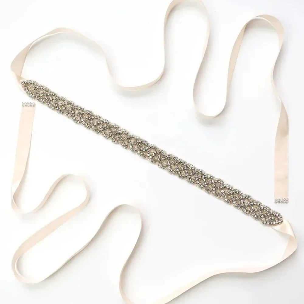 Bridal Sash Ribbon - 여성용 신부 들러리 드레스 액세서리 워터