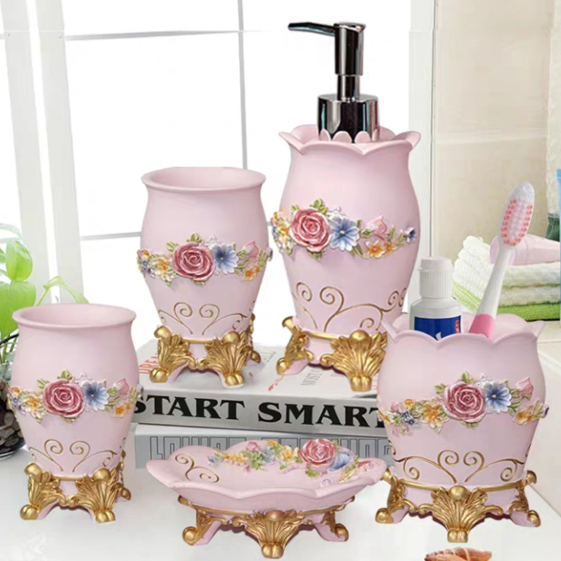 Wedding Bathroom Supply Kit - 5pcs 패션 욕실 용품 수지 욕실