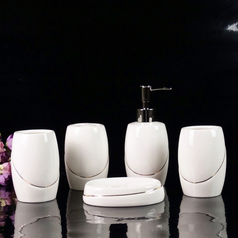 Wedding Bathroom Supply Kit - 흰색 세라믹 욕실 용품 키트/욕실/화장실 세척