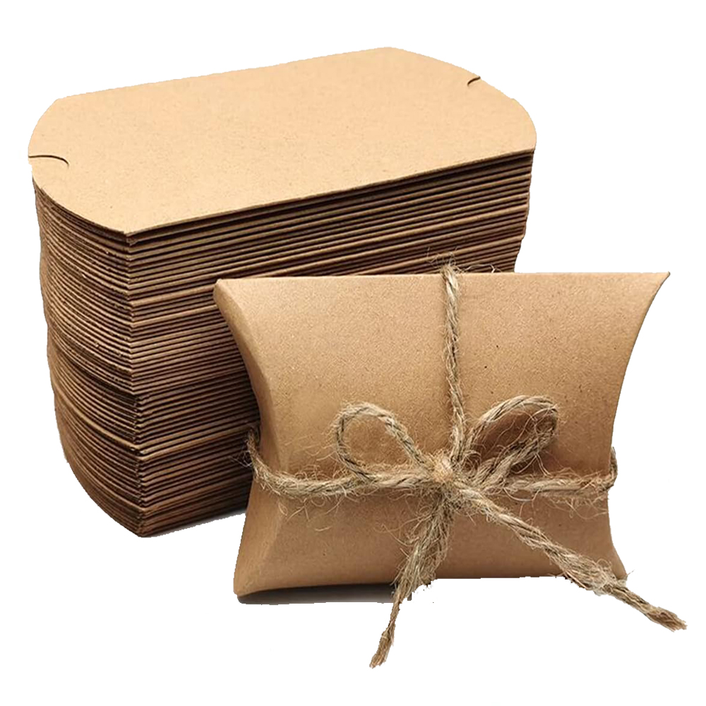 50pcs 크래프트 블랙 화이트 종이 베개 상자 보석  - Wedding Supply Business 리뷰 및 가격