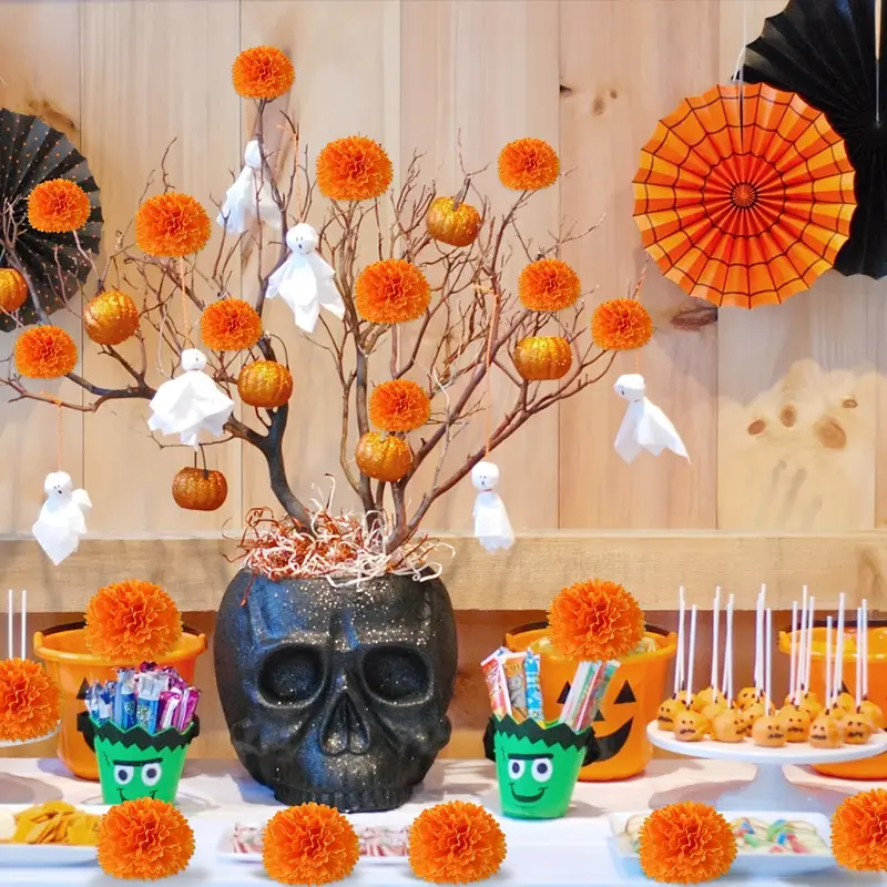 10-30개 실크 카네이션 메리골드 꽃송이, 할로윈,  - Indian Wedding Decor Supply 리뷰 및 가격