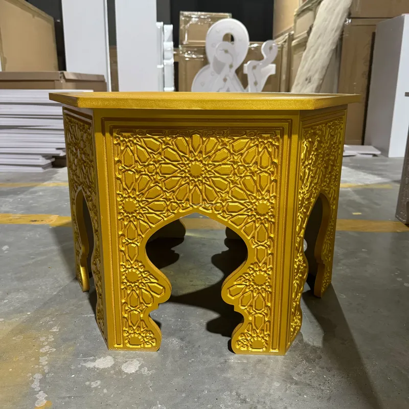 인도풍 꽃무늬 금색 원형 테이블 침대 옆 테이블 거실  - Indian Wedding Decor Supply 리뷰 및 가격