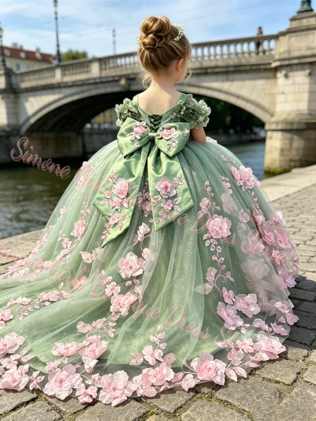 고품질 명품 꽃무늬 여아 드레스, 3D 아플리케 장식, - Bridal Sash Ribbon 리뷰 및 가격