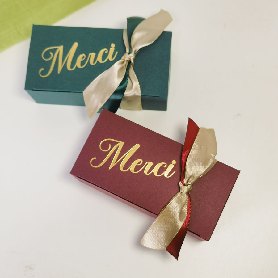 MERCI 활 리본이 달린 작은 선물 상자, 종이 사탕 - Wedding Supply Business 리뷰 및 가격