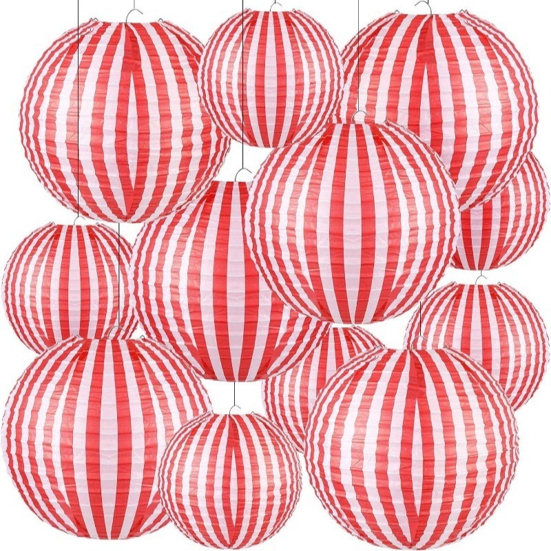 10PCS 빨간색 흰색 줄무늬 종이 랜턴 DIY 서커스 - Wedding Event Supply 리뷰 및 가격