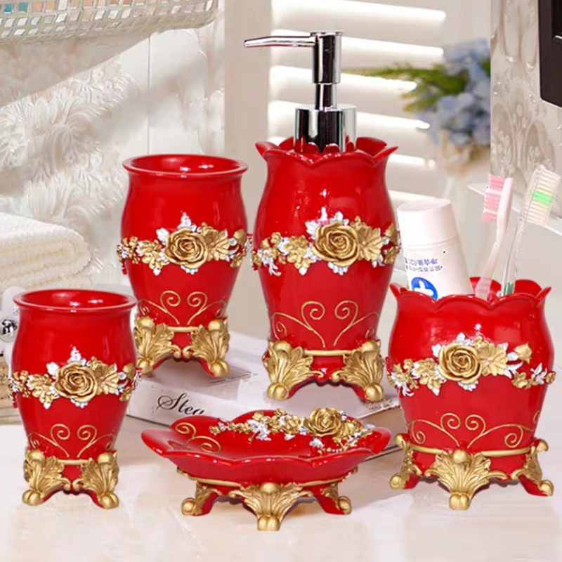 5pcs 패션 욕실 용품 수지 욕실 5 조각 세트 욕실 - Wedding Bathroom Supply Kit 리뷰 및 가격
