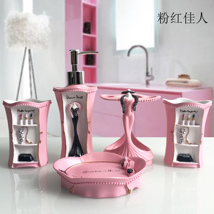 5pcs 패션 욕실 용품 수지 욕실 5 조각 세트 욕실 - Wedding Bathroom Supply Kit 리뷰 및 가격