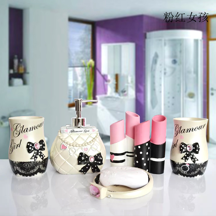 5pcs 패션 욕실 용품 수지 욕실 5 조각 세트 욕실 - Wedding Bathroom Supply Kit 리뷰 및 가격